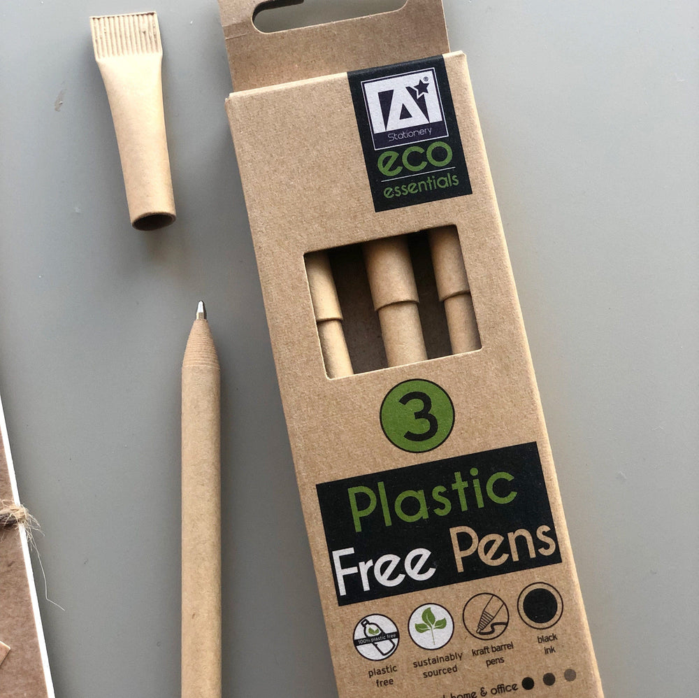Smallkind Homeware > Stationery > Recycled Pens Set of 3 Plastic Free Pens