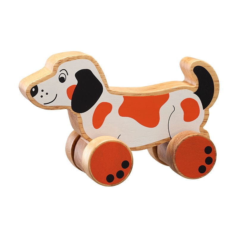 Pull along toy 2024 dog on wheels