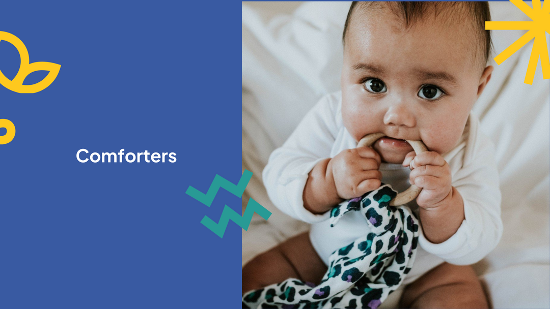 baby with leopard print muslin comforter by Etta Loves