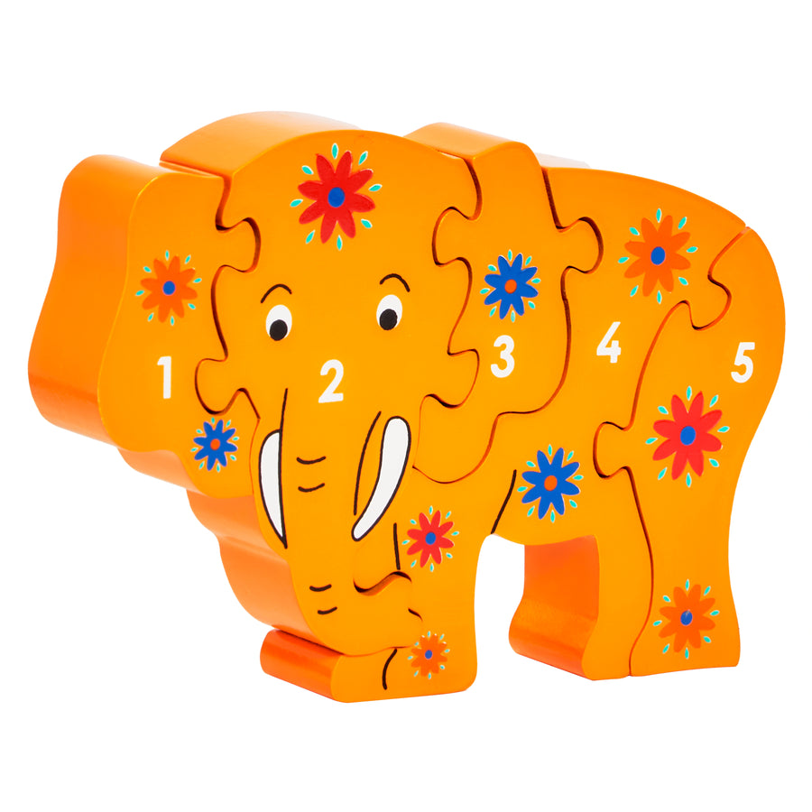  Lanka Kade 30th anniversary yellow elephant jigsaw puzzle with painted flower details. Suitable from 10 months and over