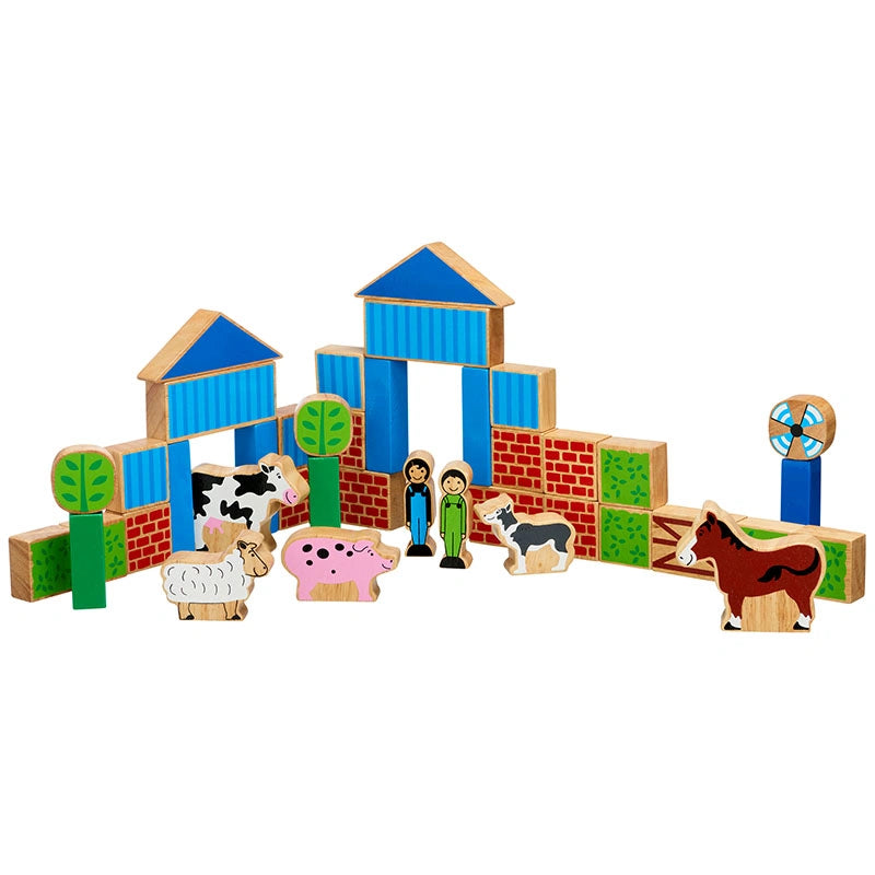 Lanka Kade colourful wooden farm building blocks for children age 10 months and over