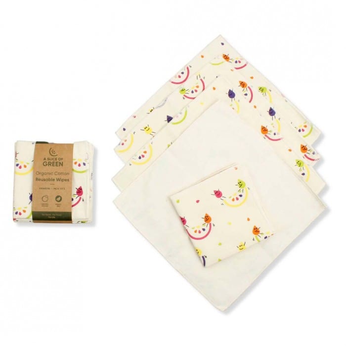 A Slice Of Green Health & Beauty > Facial Skincare > Reusable Face Wipes Organic Cotton Reusable Wipes - Rainbow