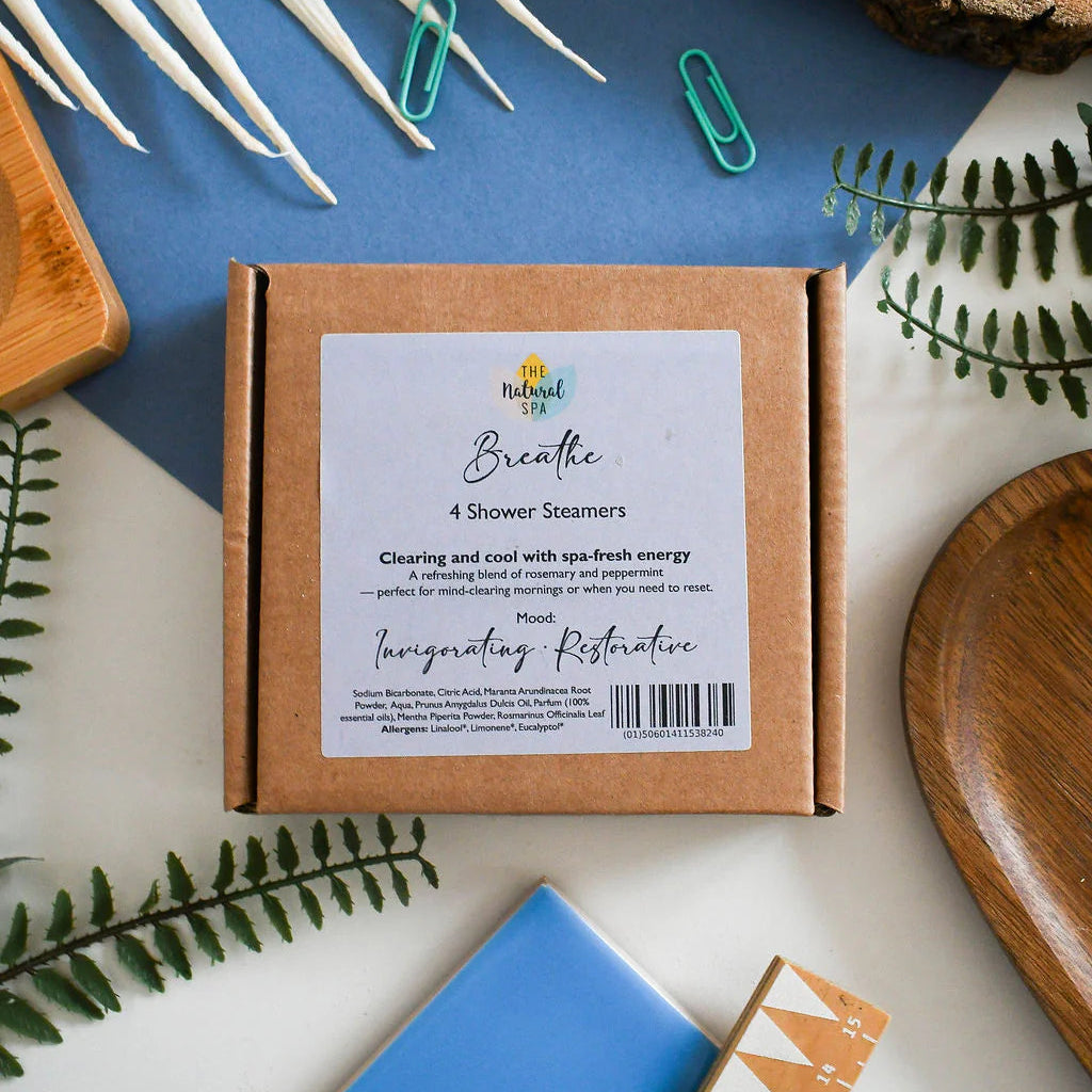 aromatherapy shower steamers in a square gift box 