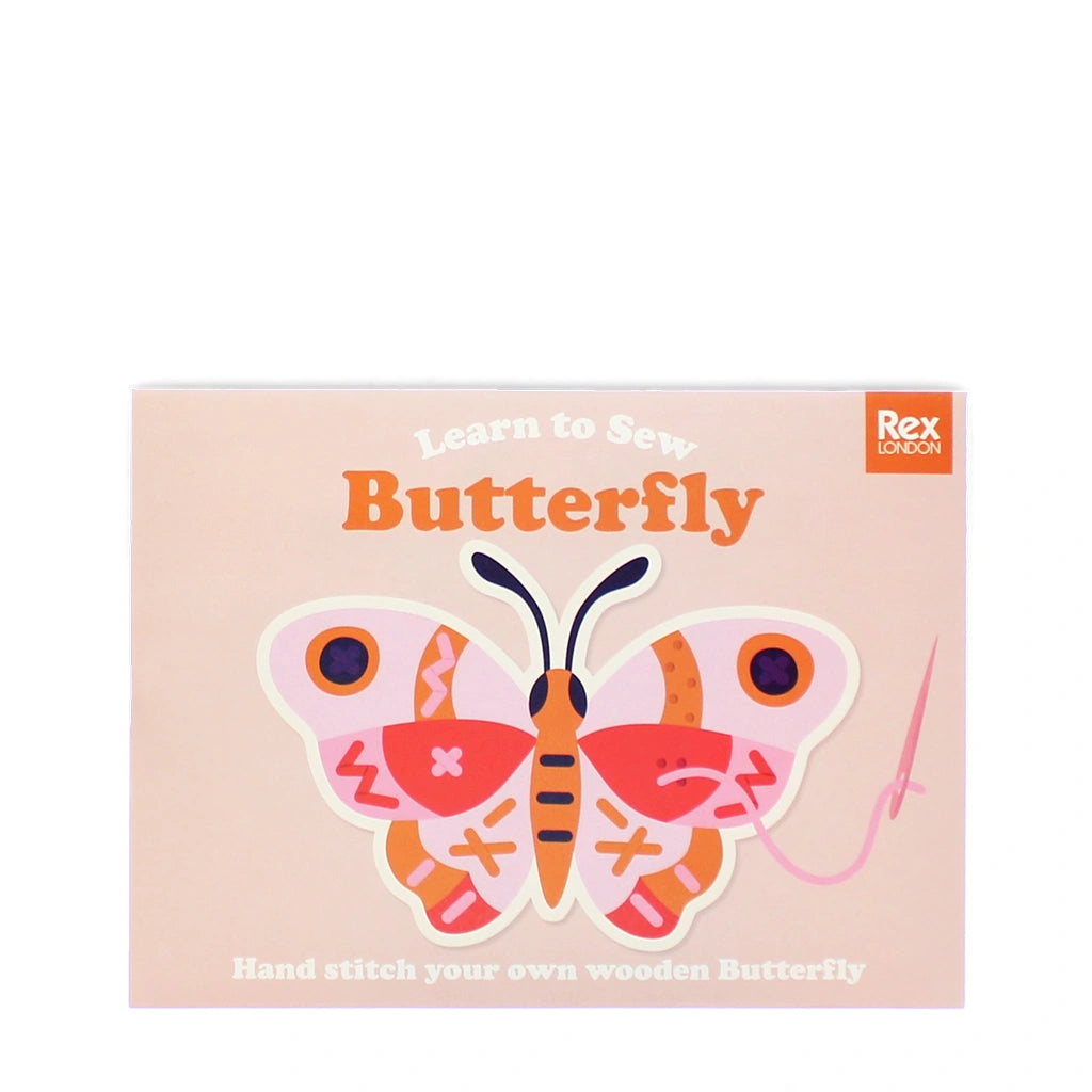 Wooden Butterfly Learn to Sew Kit in packaging - perfect for gifting, ages 3+