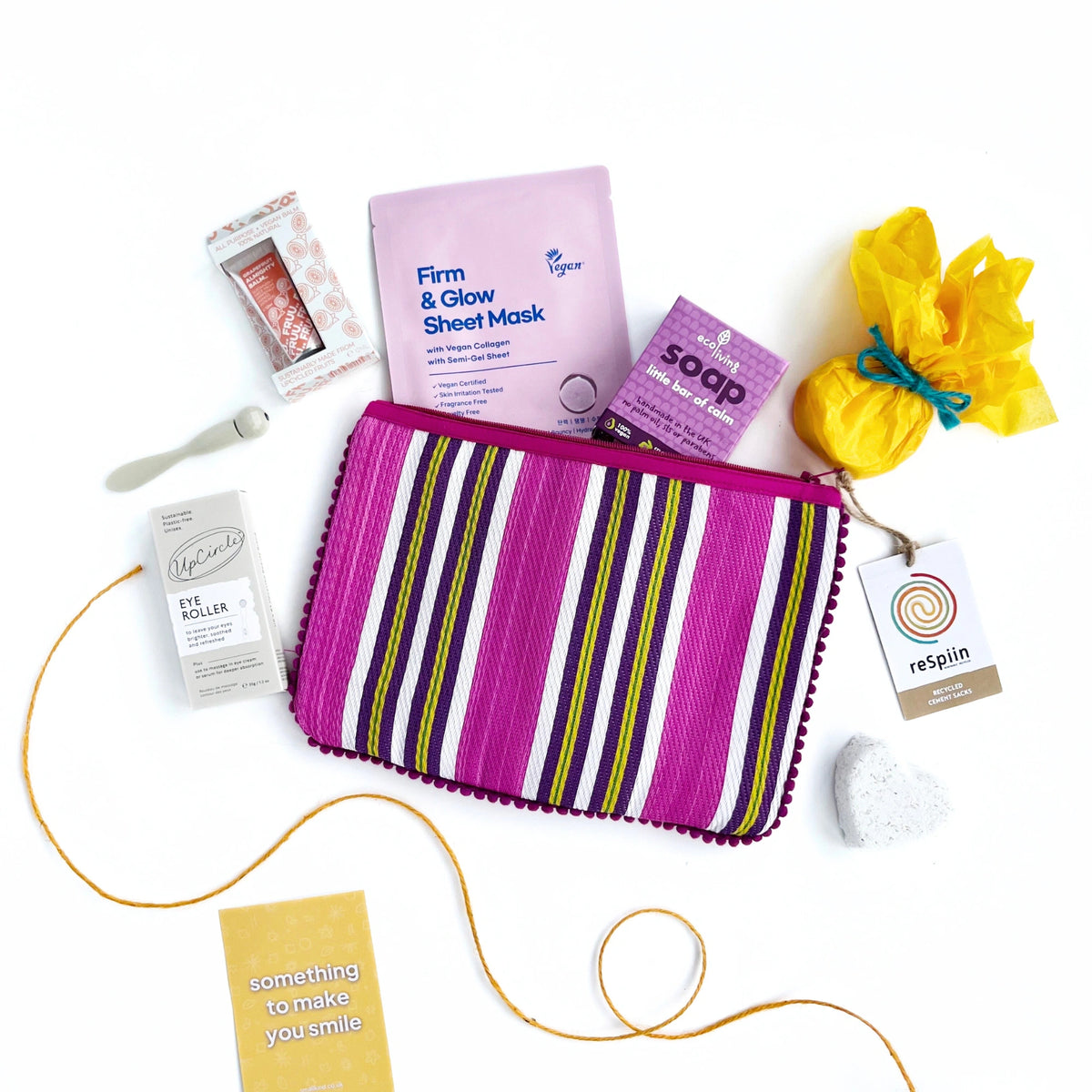 Sustainable Pink Pouch with Eco-Friendly Pamper Gifts - Smallkind