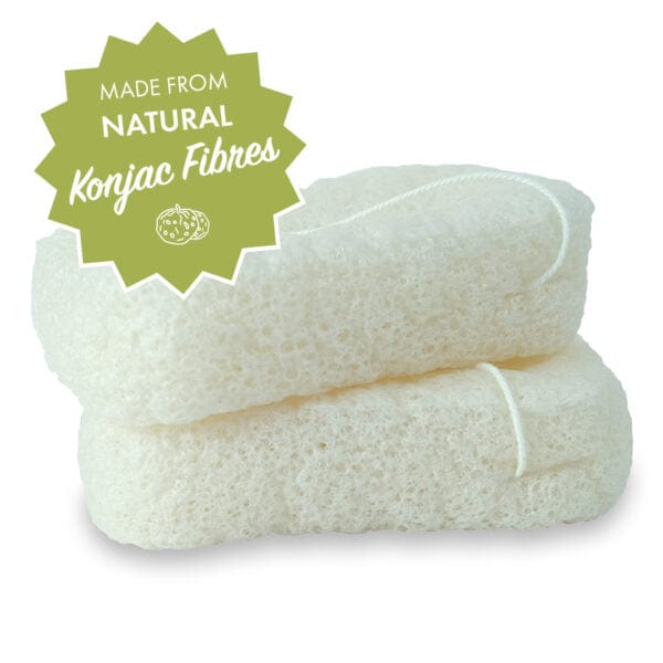 a natural konjac sponge made from natural fibres on a white background