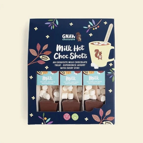 gift pack of 3 milk choc hot choc shots