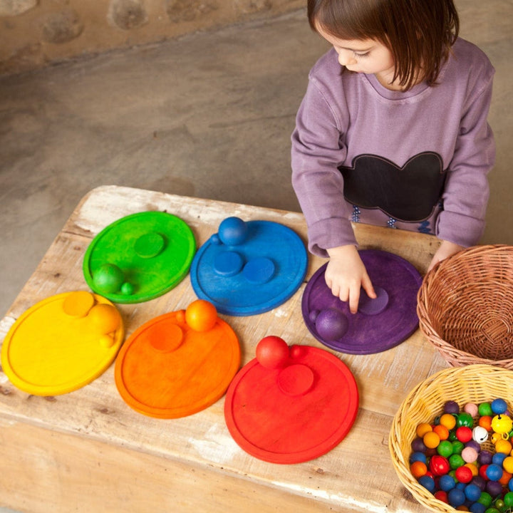 Grapat Toys > Loose Parts Play > Wooden Bowls Grapat Rainbow Dishes