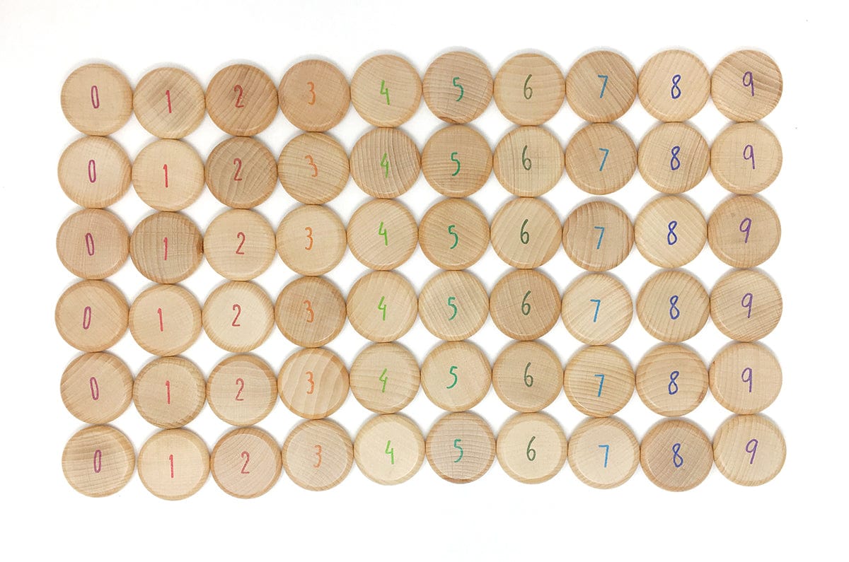 Grapat Toys > Loose Parts Play > Wooden Coins Grapat Coins to Count