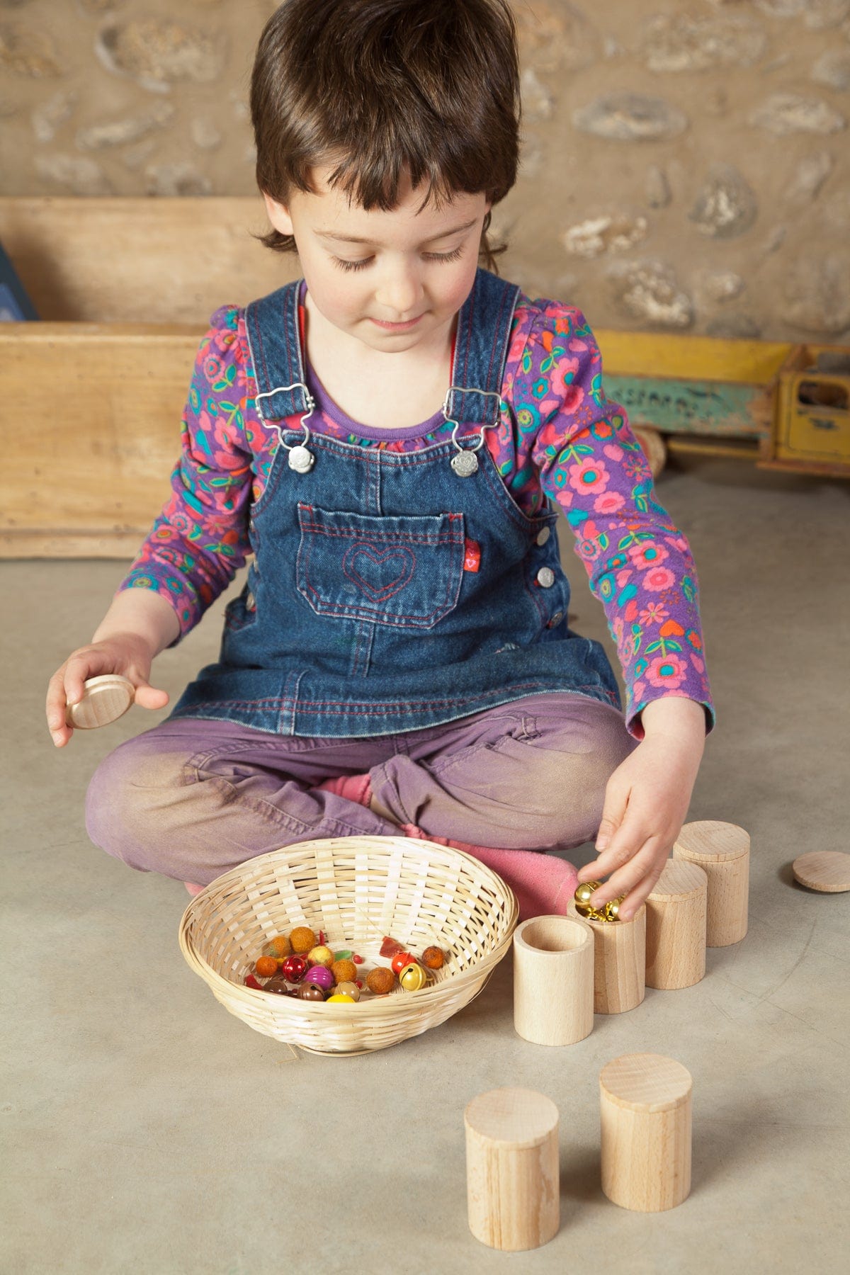 Grapat Toys > Sorting & Stacking Toys > Wooden Bowls Grapat 6 Cups With Lids