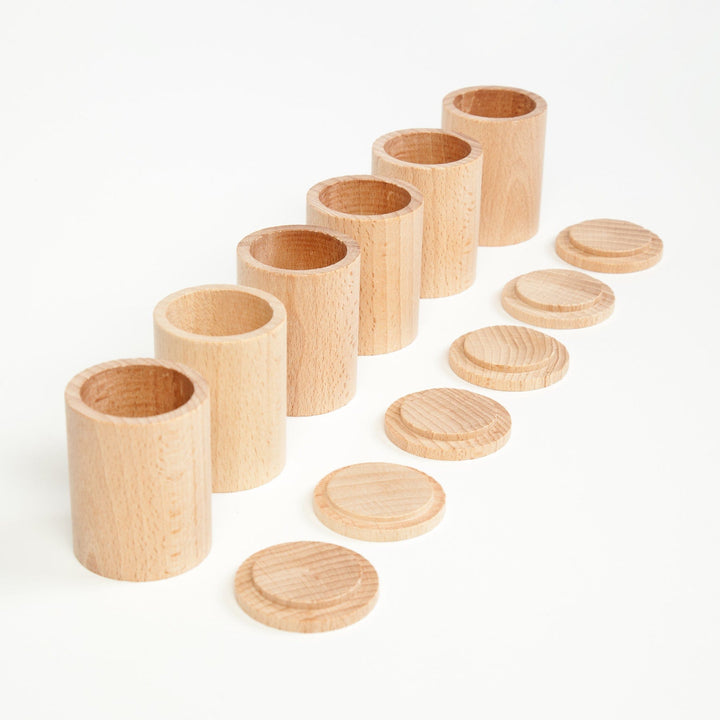 Grapat Toys > Sorting & Stacking Toys > Wooden Bowls Grapat 6 Cups With Lids