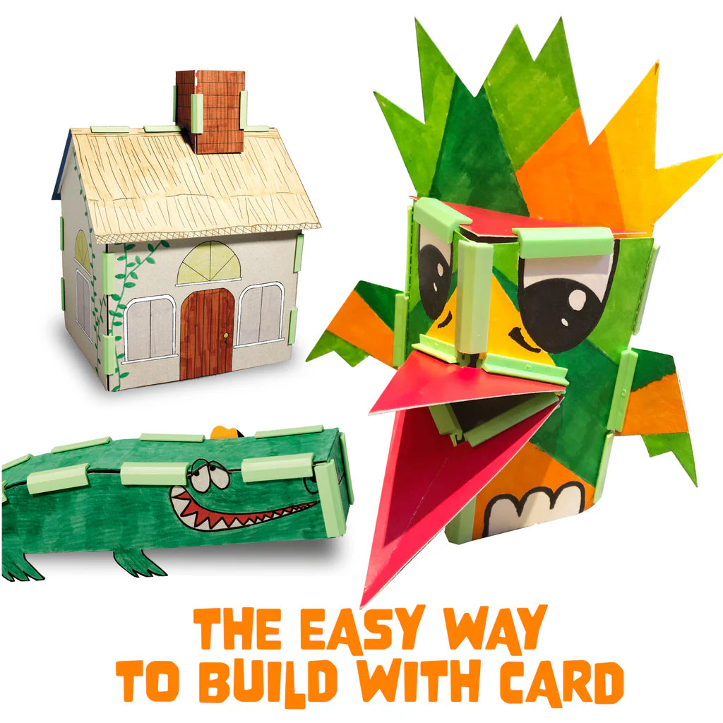 examples of a dolls house and dragon  made using the Junko epic cereal box creations book 