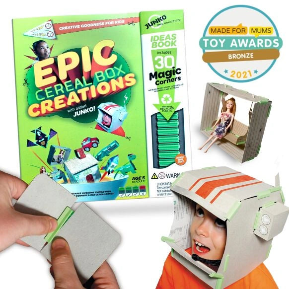 Planet JUNKO epic cereal box creations book with creative projects for kids