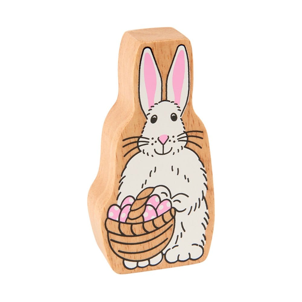 Lanka Kade Toys > Play Figures > Wooden Animal Figure Lanka Kade White and Pink Easter Bunny