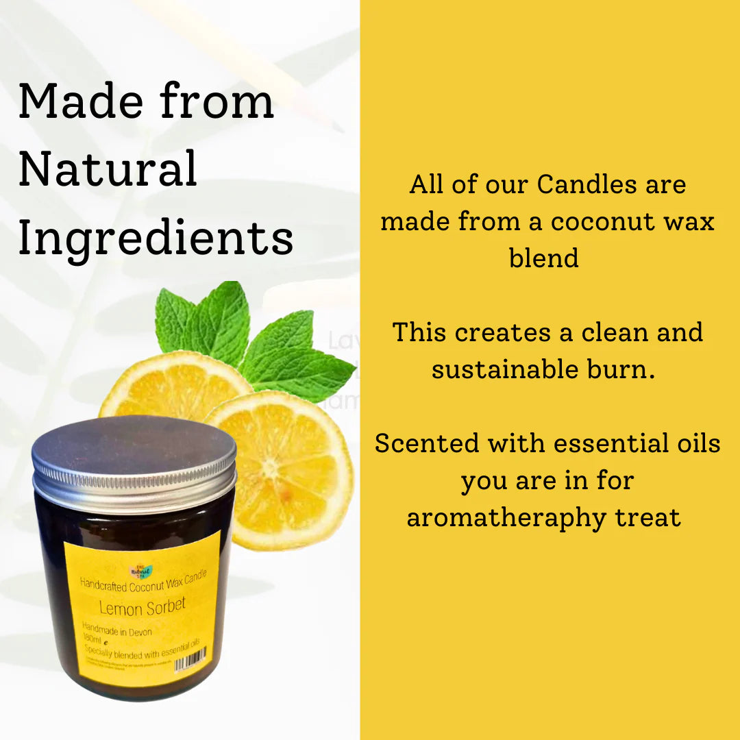 lemon sorbet natural candle ingredients information