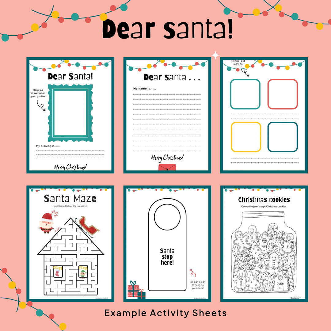 Dear Santa letter to santa activity kit - examples of worksheets