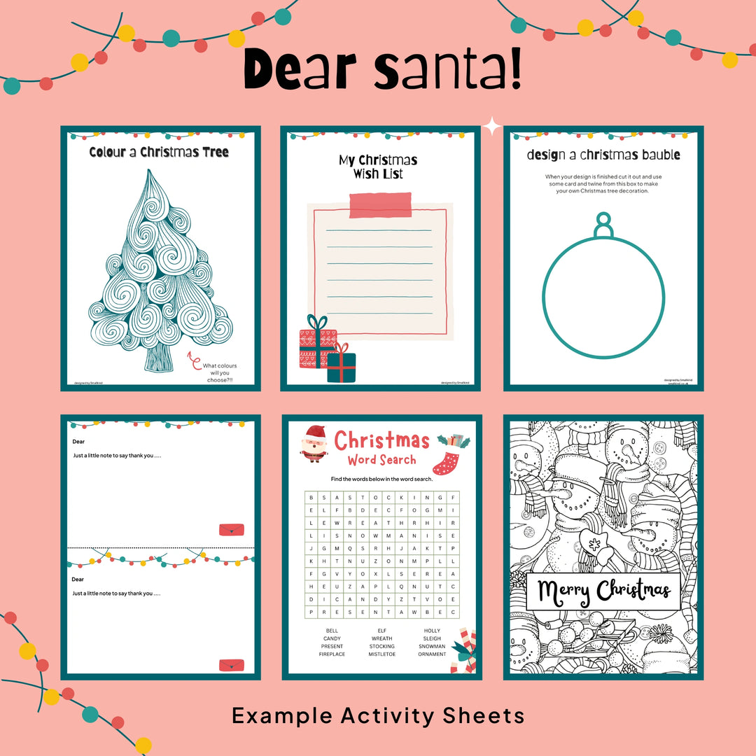 Dear Santa letter to santa activity kit - examples of worksheets