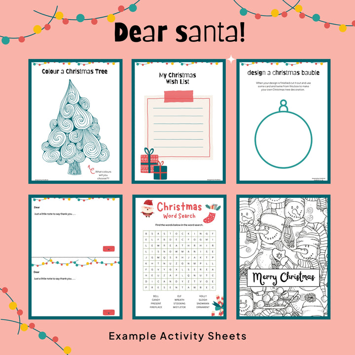 Dear Santa letter to santa activity kit - examples of worksheets