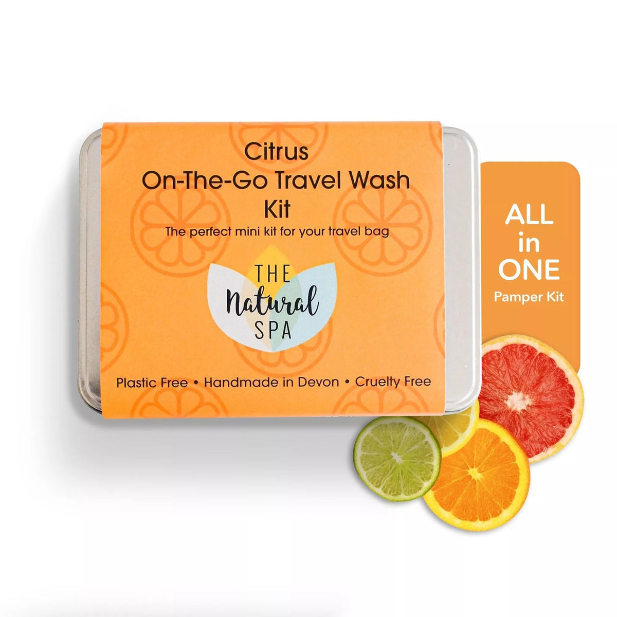 Natural Spa Citrus Mini On the Go Travel Kit in a tin