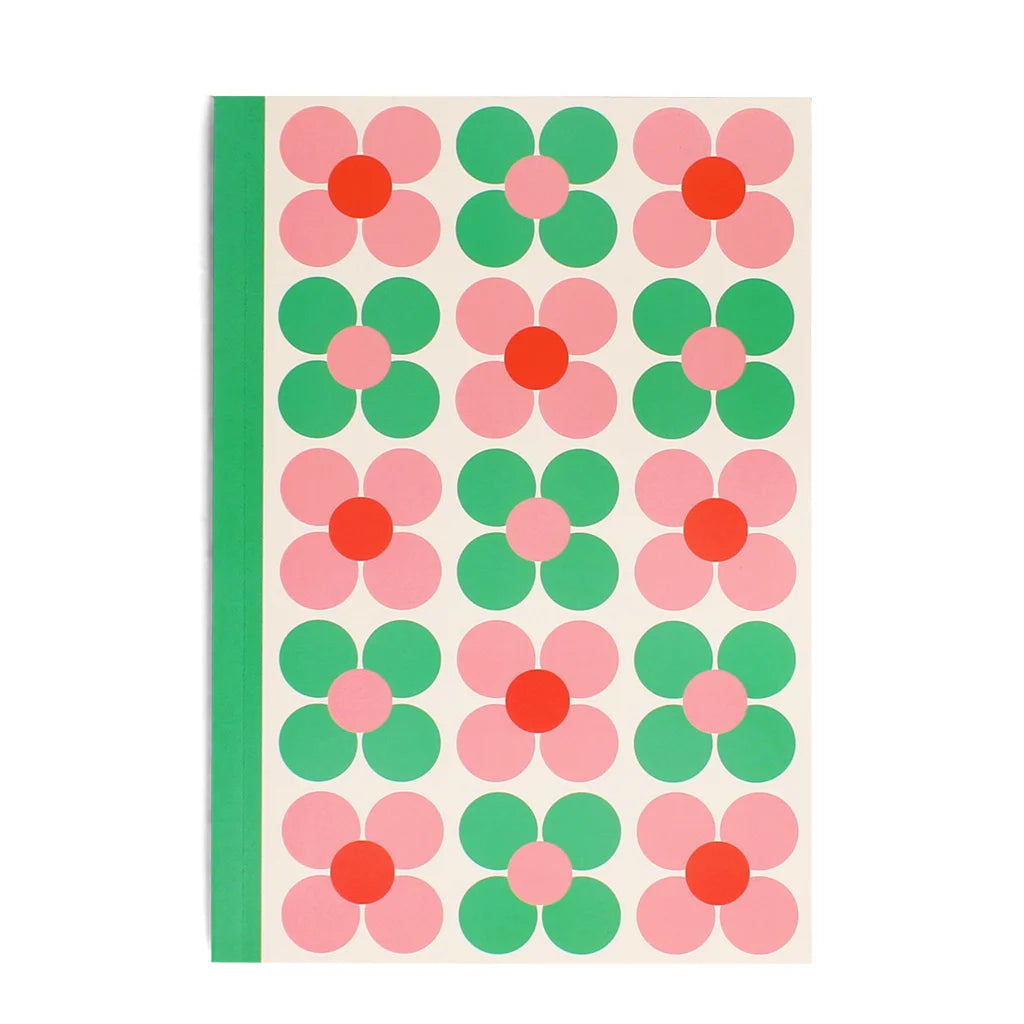 Notebook with a floral design on a white background