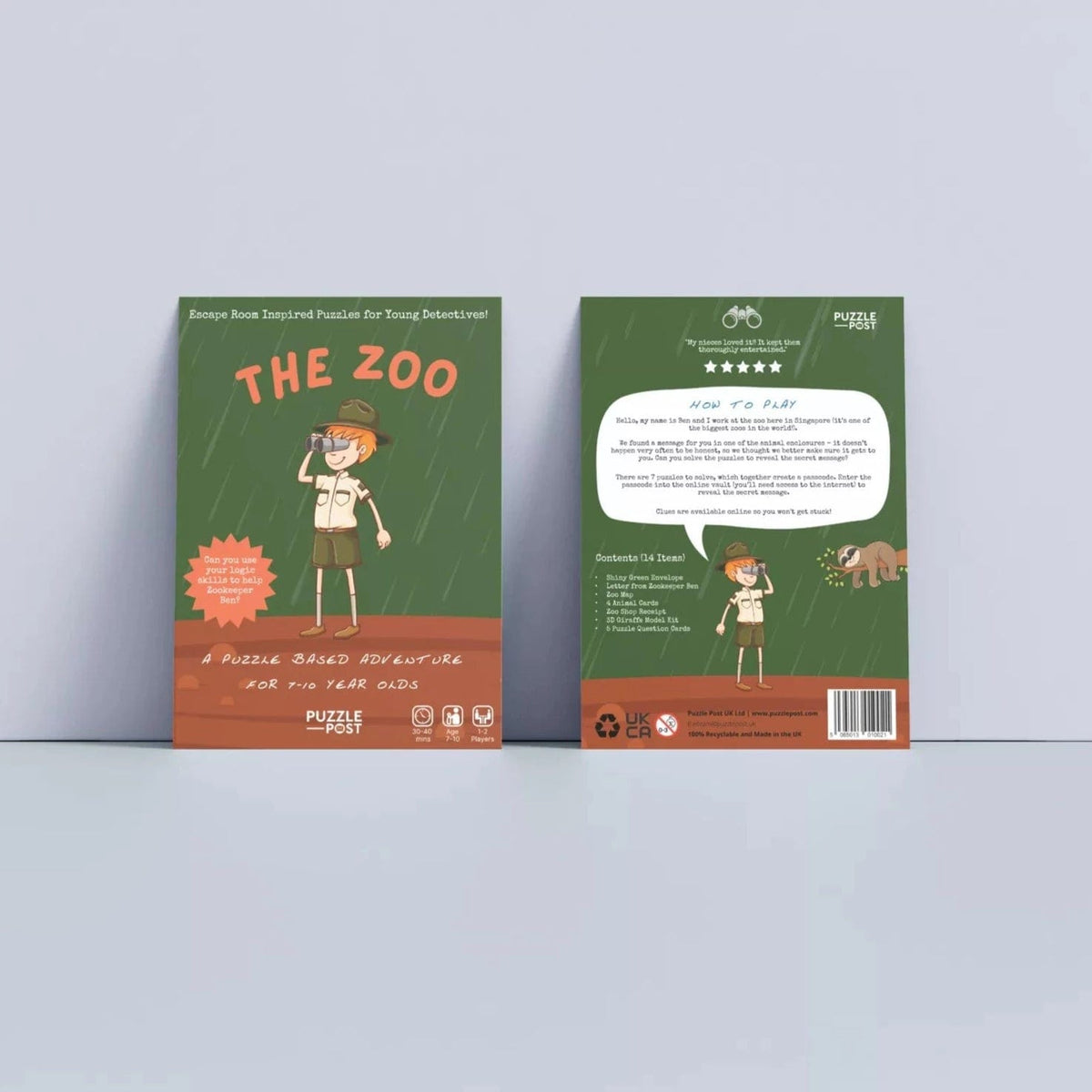 Puzzle Post Escape Room Game The Zoo Children's Escape Room Game