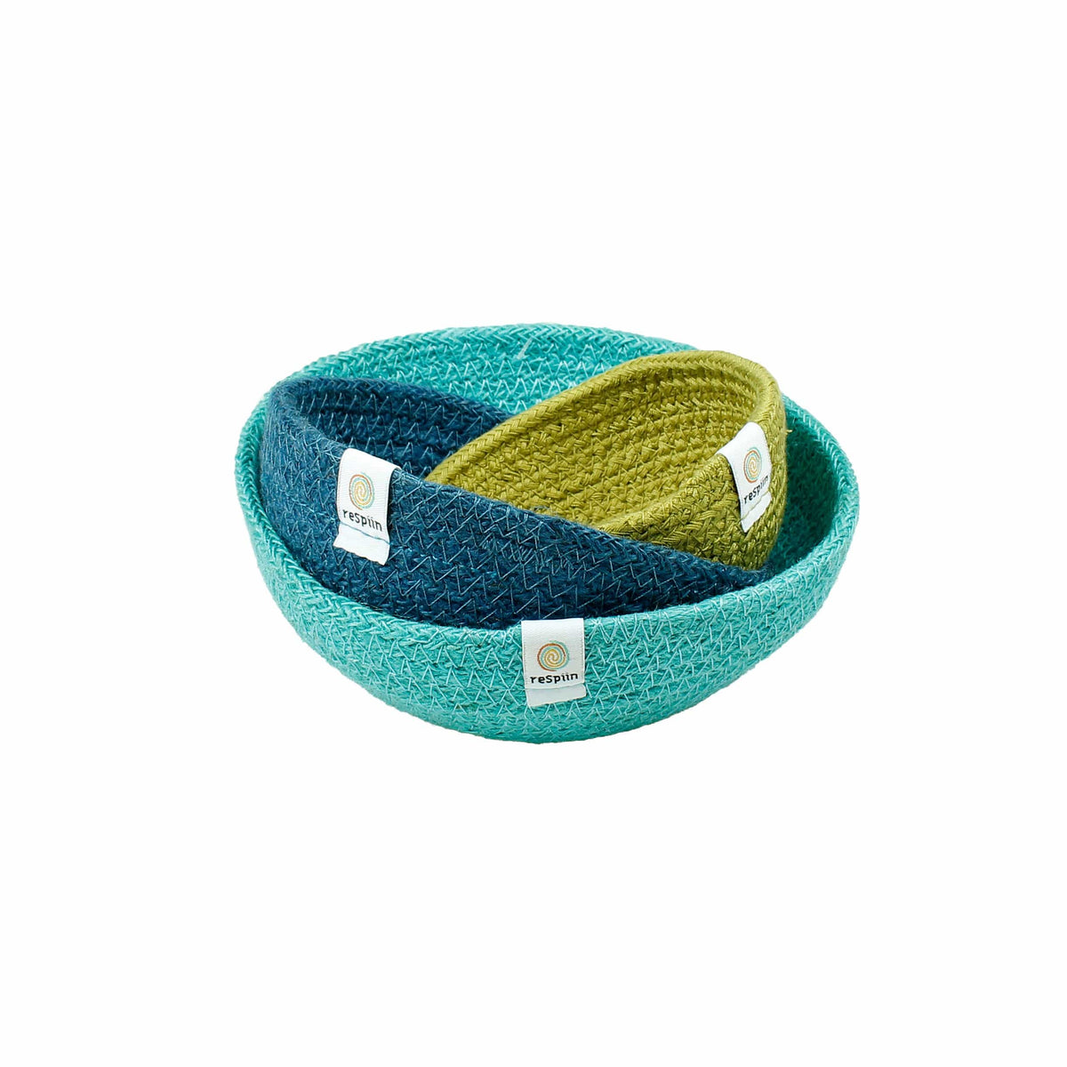 Respiin Homeware > Storage > Storage Baskets Jute Mini Bowl Set - Ocean