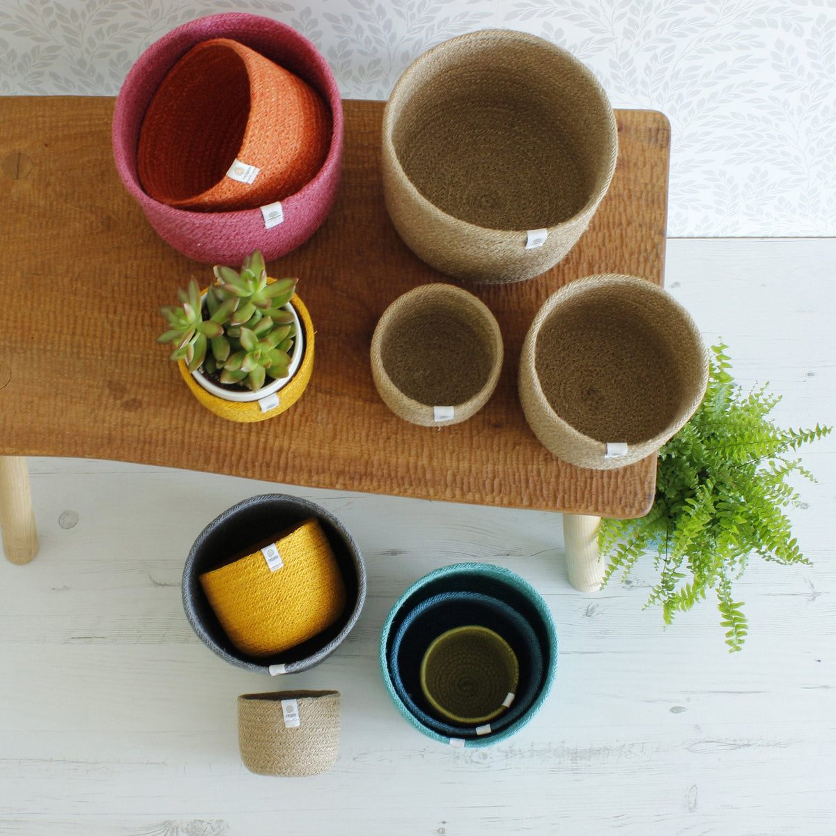 Respiin Homeware > Storage > Storage Baskets Tall Jute Basket Set - Fire
