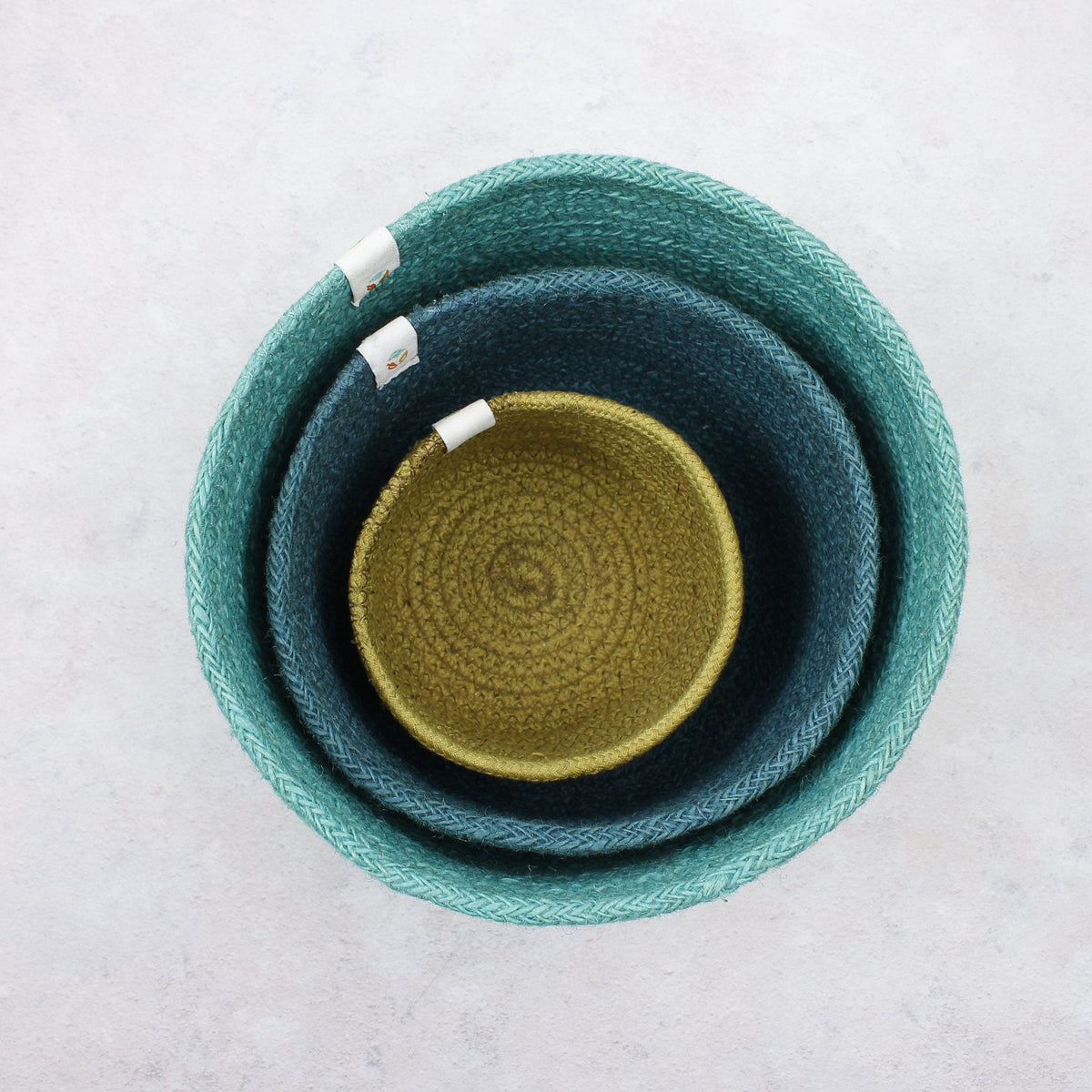 Respiin Homeware > Storage > Storage Baskets Tall Jute Basket Set - Ocean Blues
