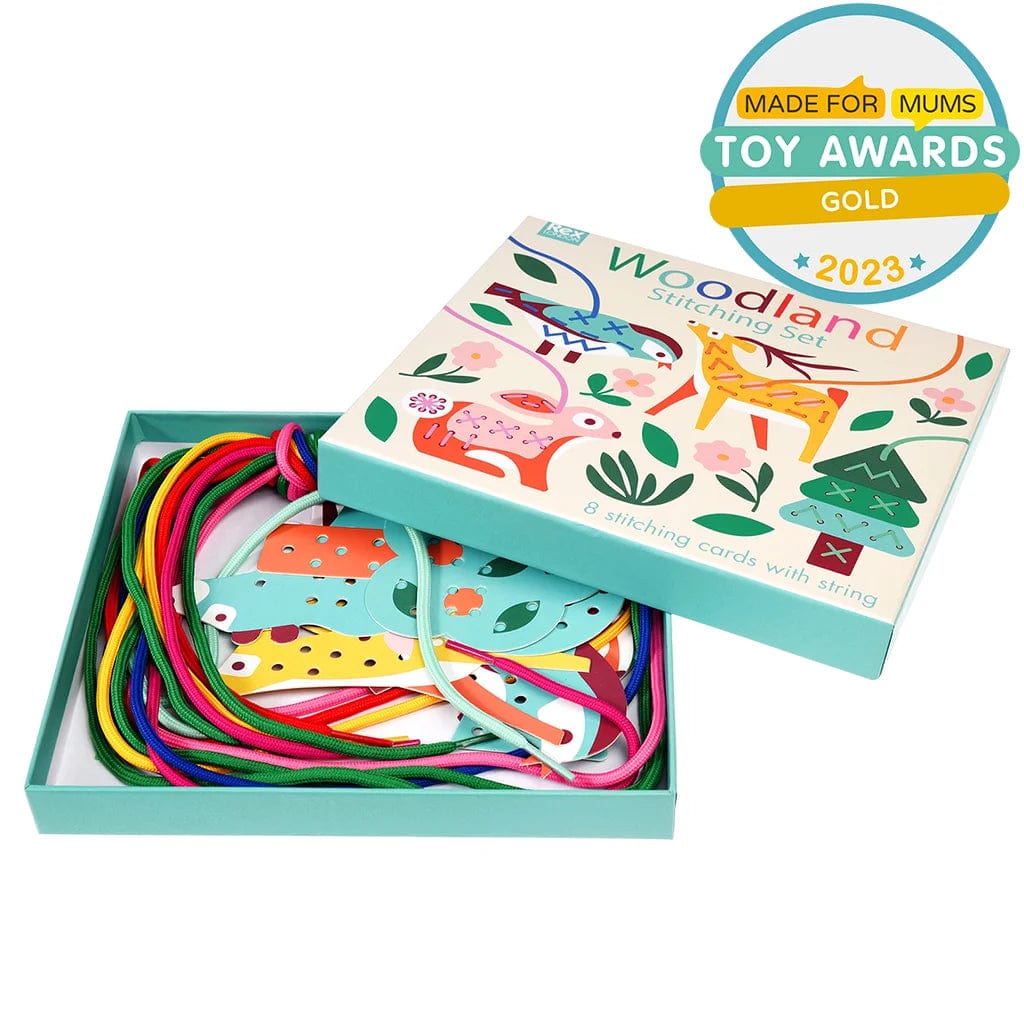 Woodland Learn to Stitch Kit - Kids sewing activity set with colourful materials