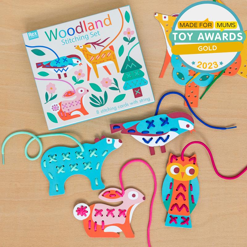 Cute woodland animal creations made with the Woodland Learn to Stitch Kit