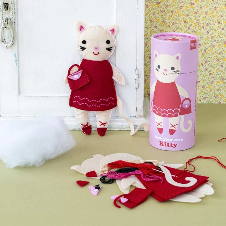 sew your own cat kids craft kit in a gift box. For children aged 3 and over 