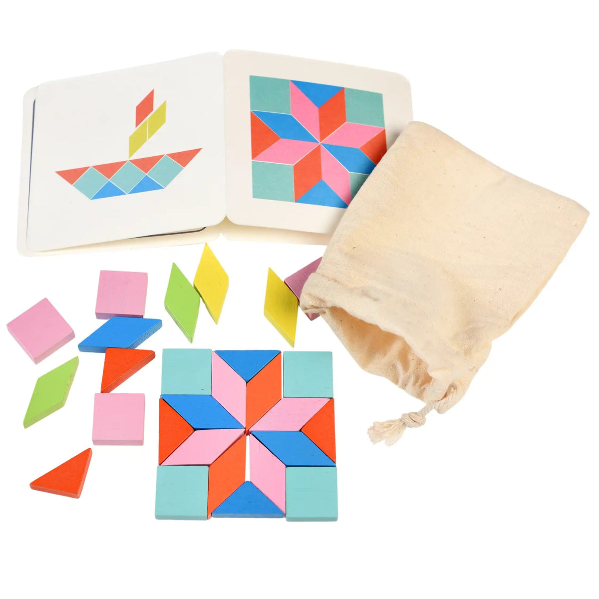Rex London Marbles Wooden Mosaic Tangram Puzzle in a Tin