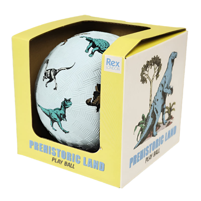Rex London Prehistoric Land Play Ball with dinosaur design in a dinosaur gift box 