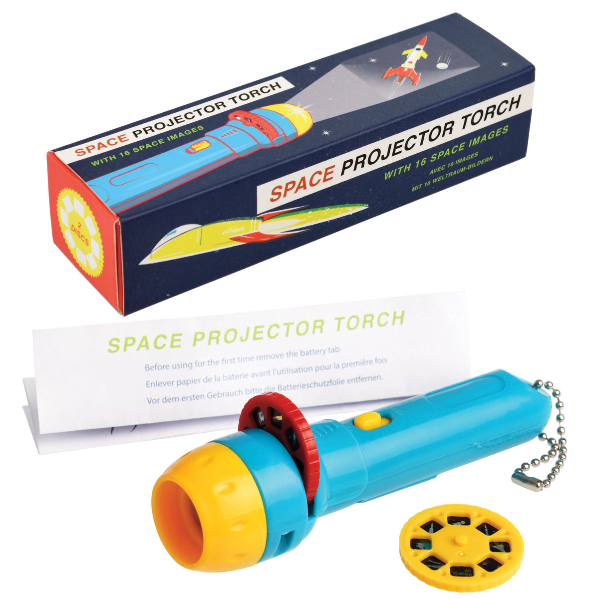 Rex London Space Age Projector Torch with interchangeable slides to project space images on any surface. 