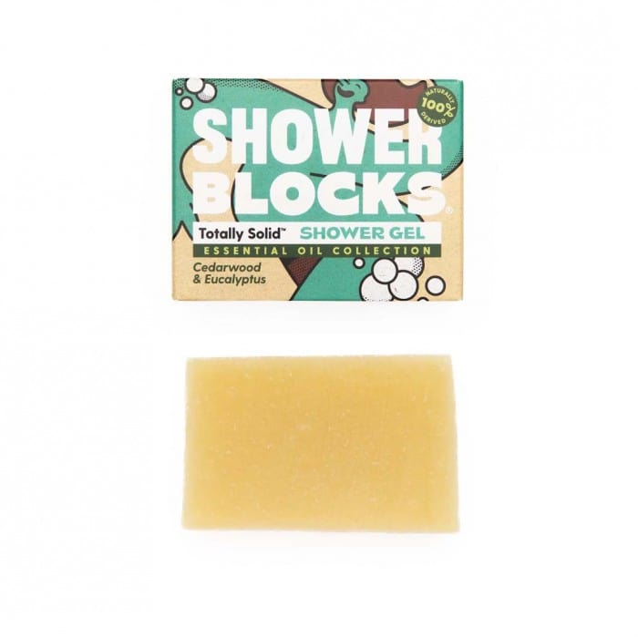 shower blocks cedarwood and eucalyptus solid shower gel bar with gift packaging