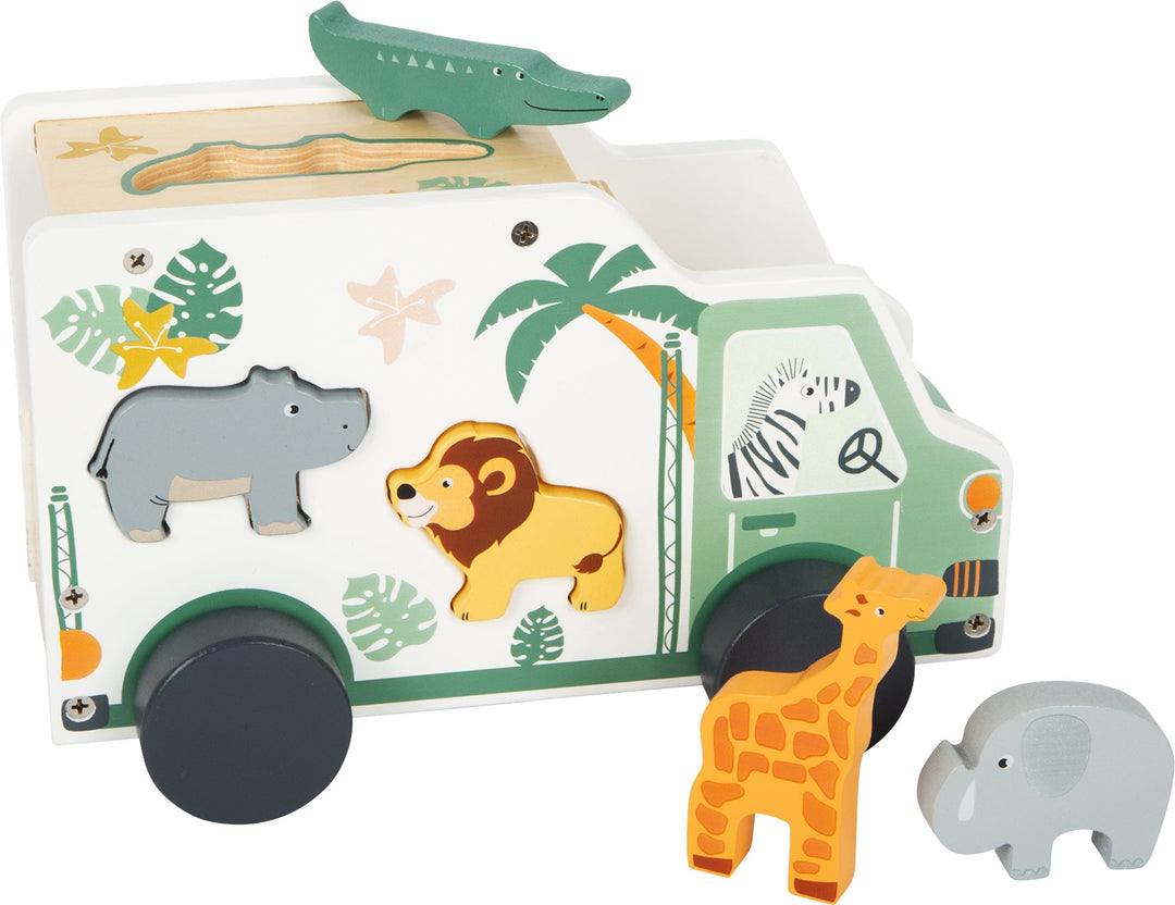 Small Foot Toys > Push & Pull > Toy Vehicles Small Foot Wooden Shape Sorting Car - Safari