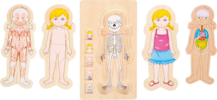 Small Foot Toys > Puzzles > Wooden Puzzle Small Foot Wooden Anatomy Puzzle - Girl