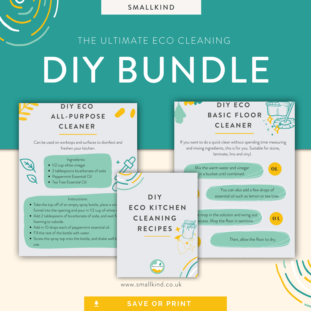 Smallkind Books > E-books > Eco Cleaning Recipes Eco Cleaning DIY Recipe Guide -  Download Bundle