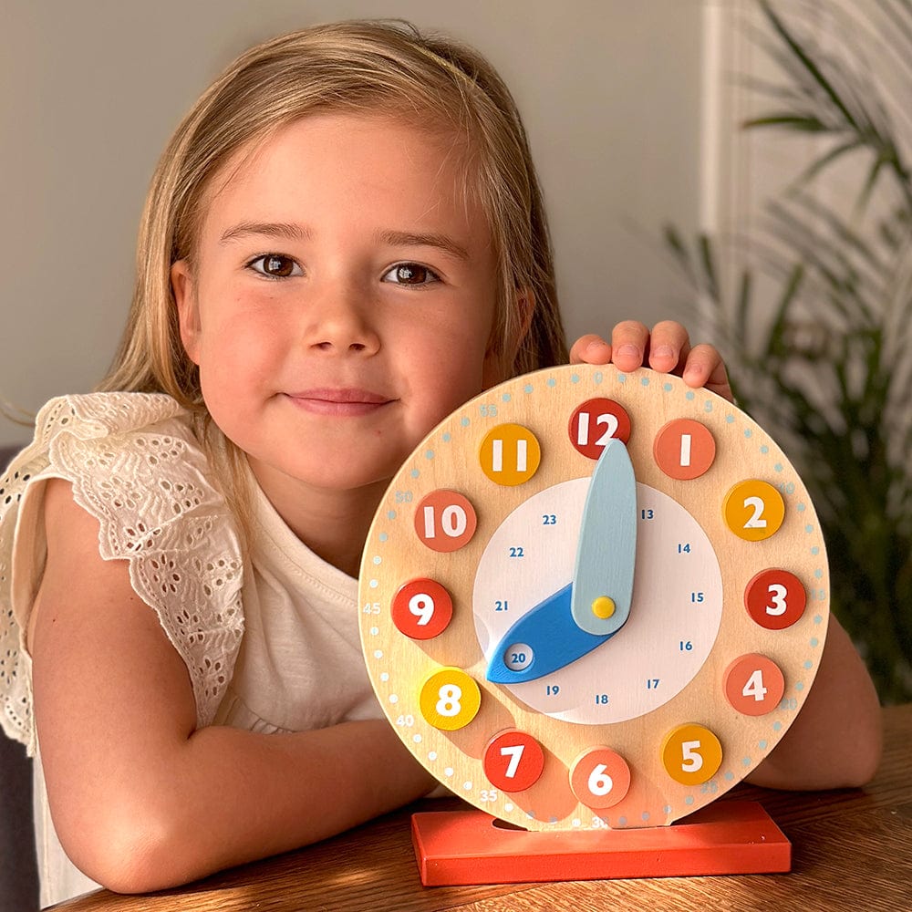 Smallkind Mentari Wooden Toy Teaching Clock