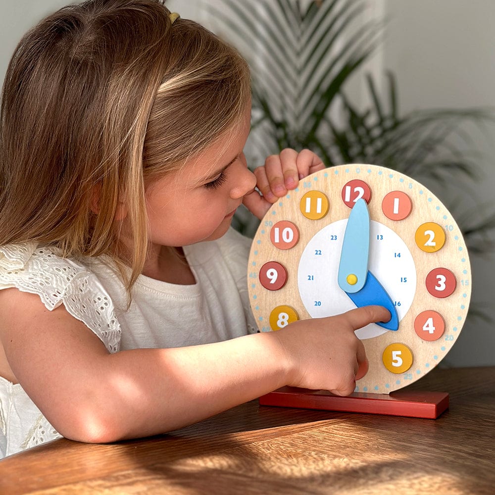 Smallkind Mentari Wooden Toy Teaching Clock