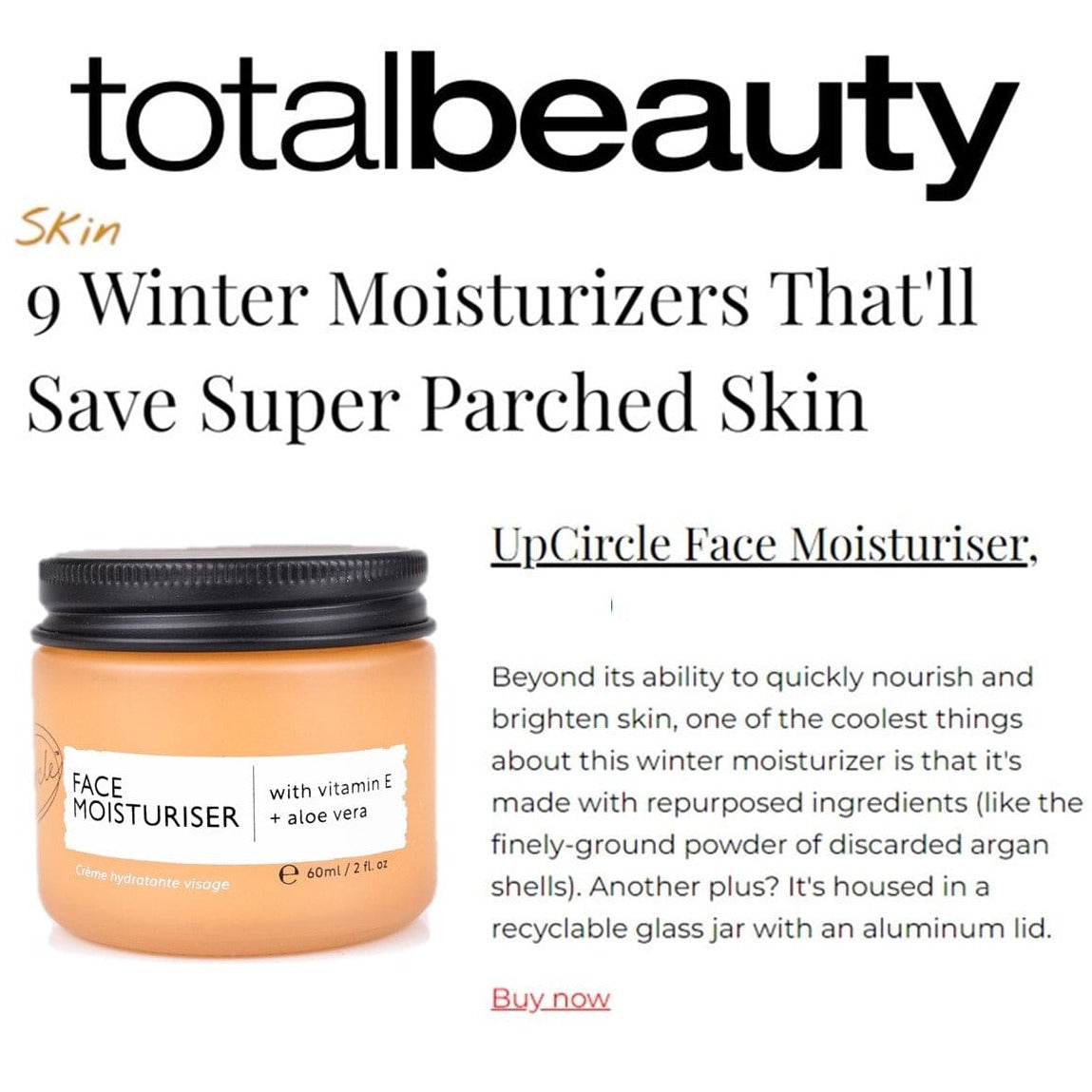 UpCircle Facial UpCircle Organic Face Moisturiser with Vitamin E + Aloe Vera