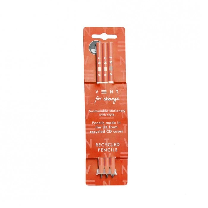 VENT For Change Homeware > Stationery > Recycled Pencils Orange VENT 'Make A Mark' Recycled Plastic Pencils
