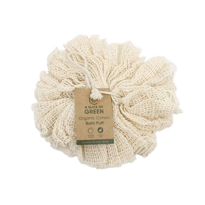 A Slice Of Green Bath Sponges & Loofahs Organic Cotton Shower + Bath Puff