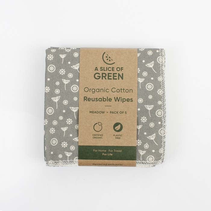 Organic Cotton Reusable Facial Wipes - Meadow
