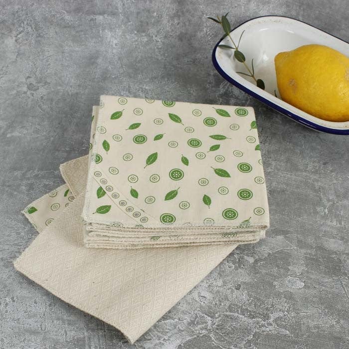 organic cotton Unpaper Towels with leaf print