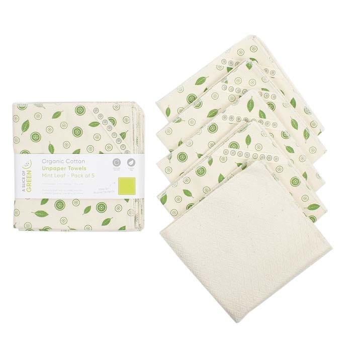 unpaper towels - reusable kitch roll with leaf print design