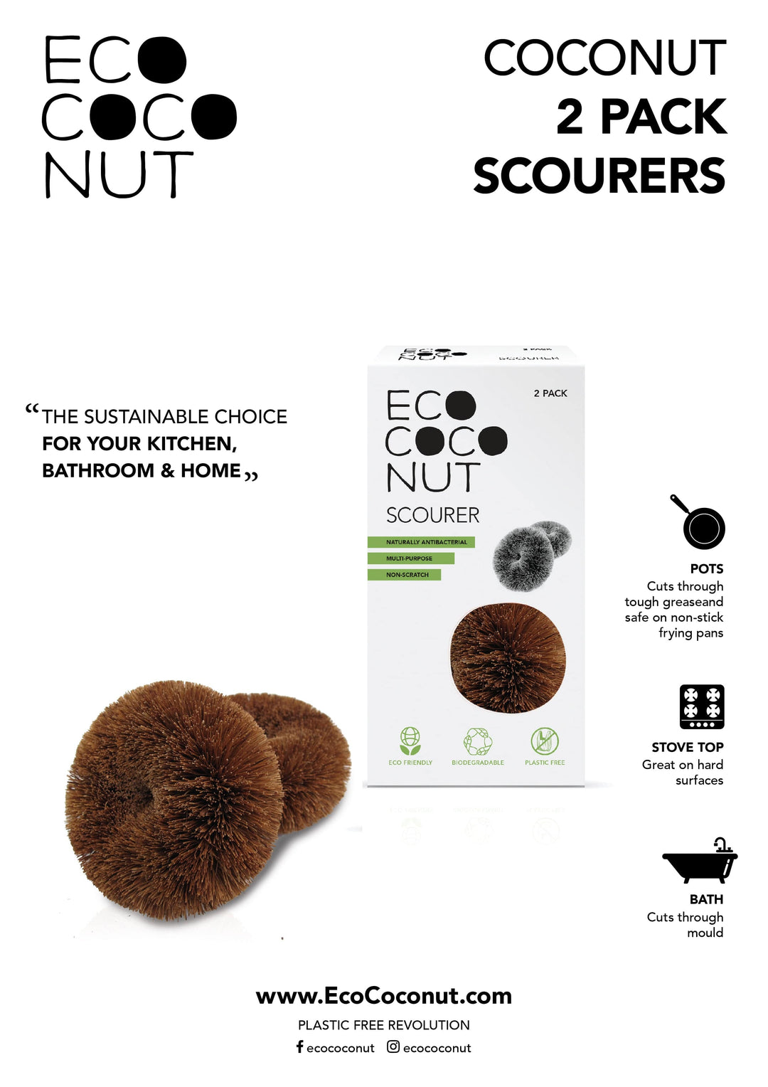 Eco Coconut Scourer Twin Pack - Smallkind