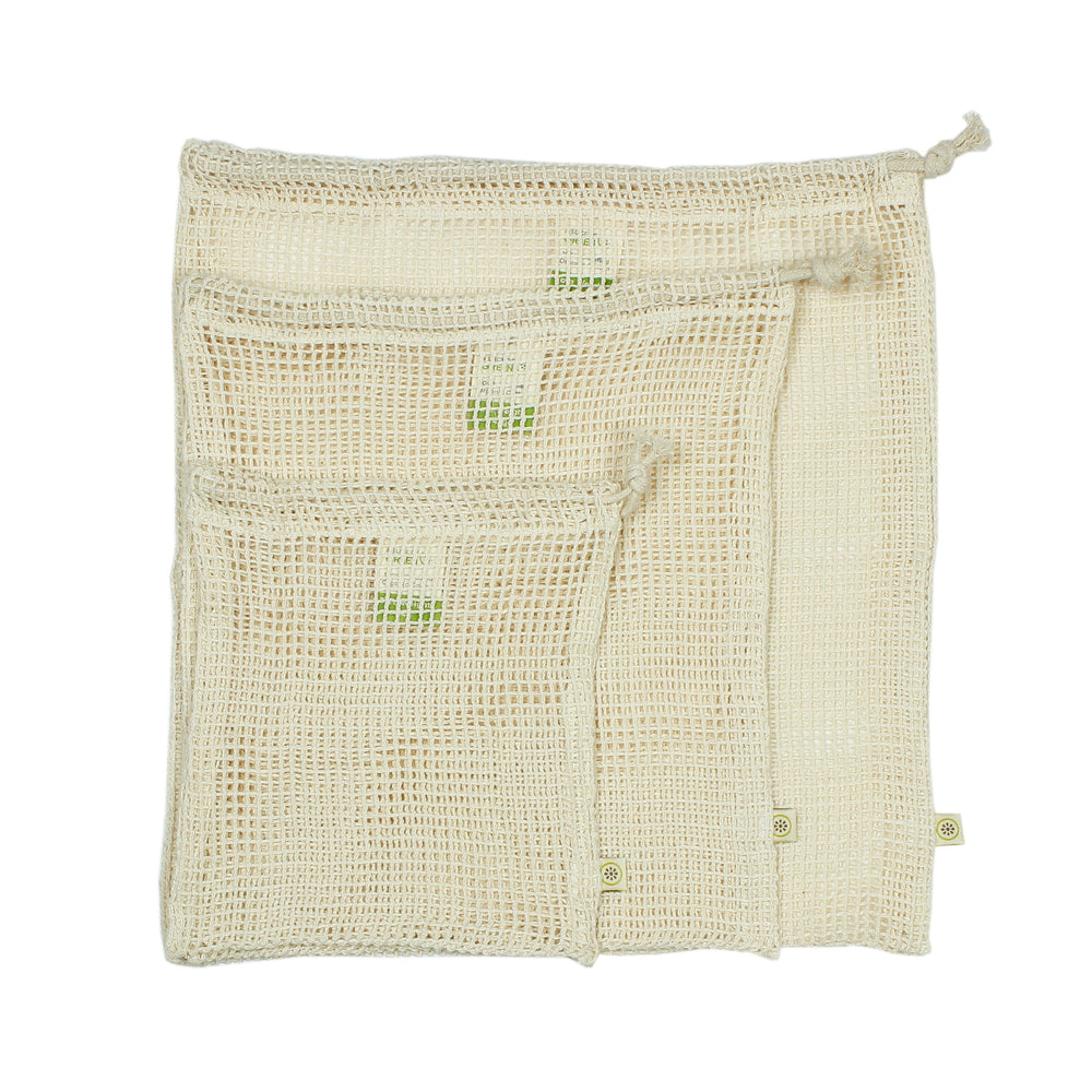 Organic Cotton Mesh Produce Bag - Set of 3 - Smallkind