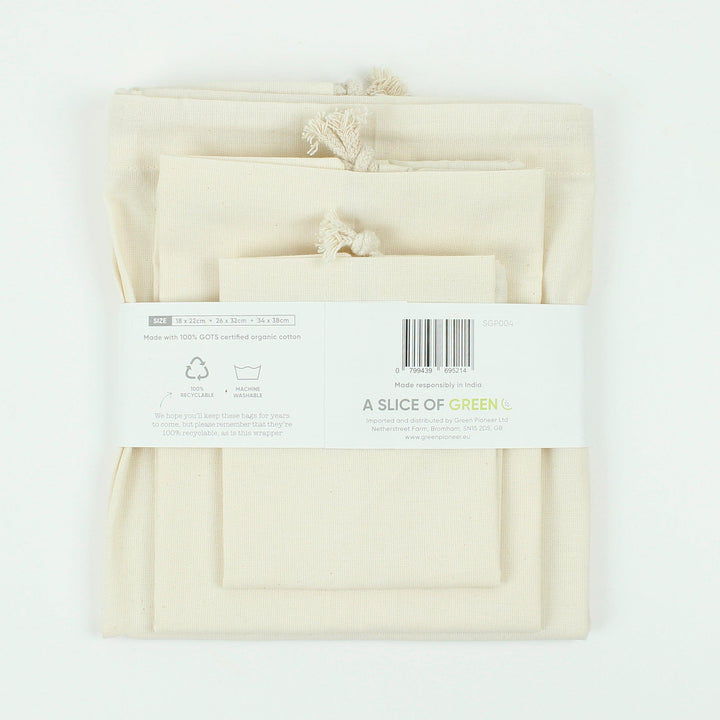 Organic Cotton Produce Bag - Set of 3 - Smallkind