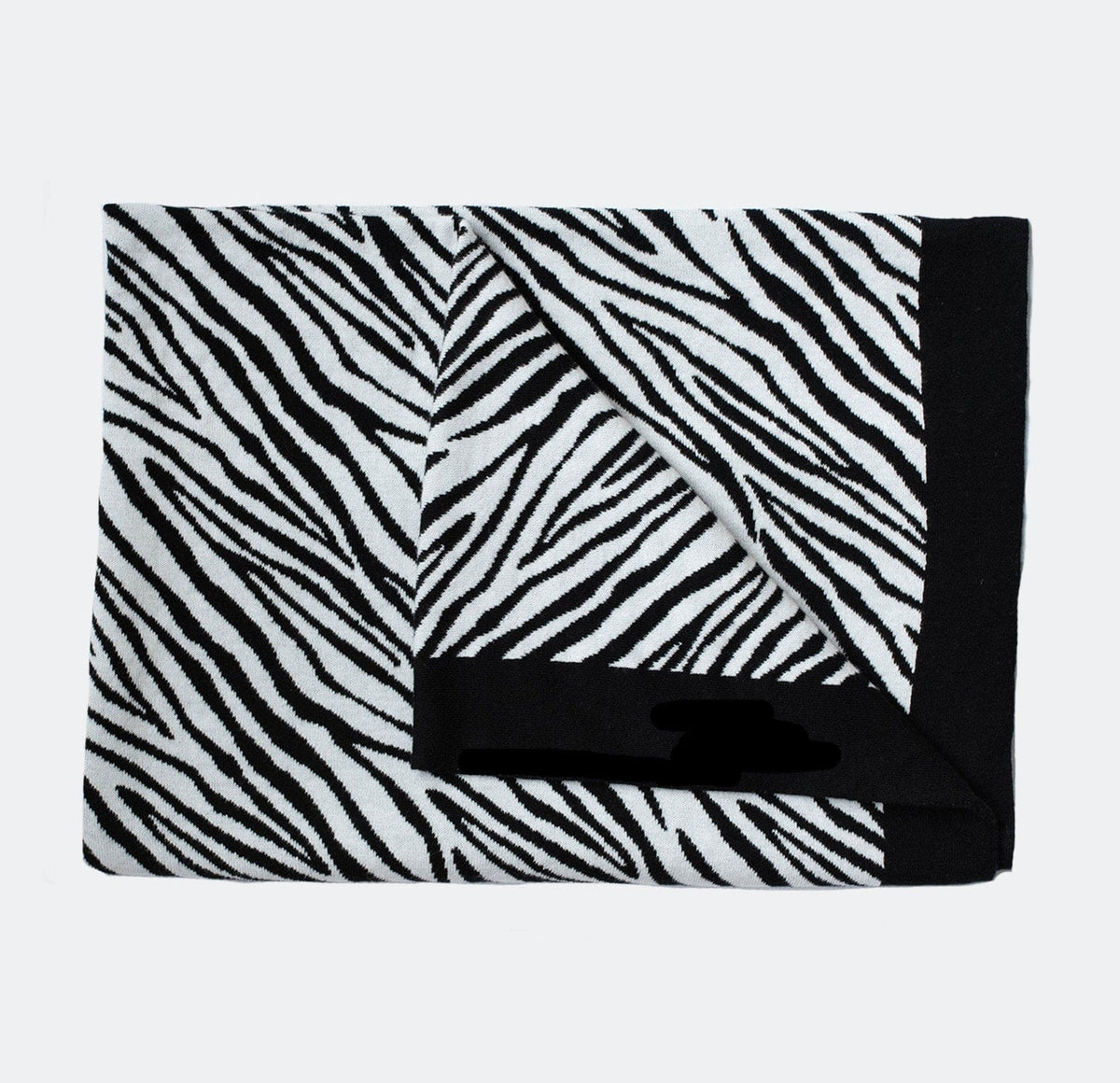 etta loves zebra knitted baby blanket